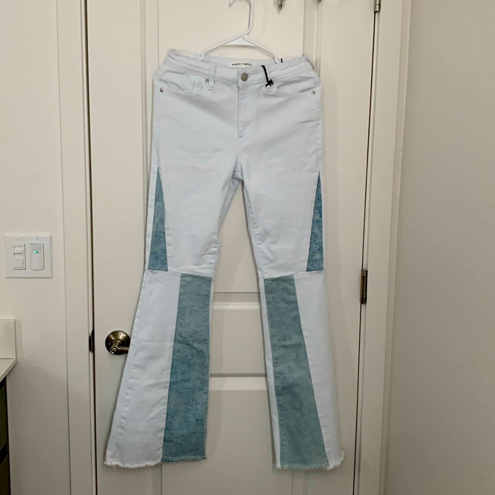 high rise flared jeans
